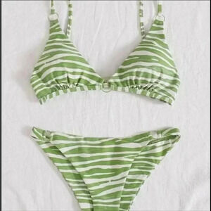 Green zebra bikini S